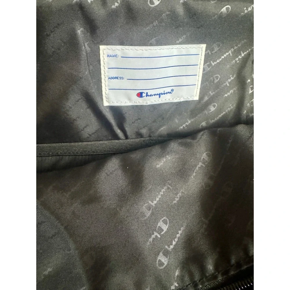 Champion Supercize Backpack Black Big C Logo Canvas School Bookbag Mens Womens